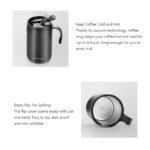 Black Portable Pour Over Coffee Maker Set Stainless Steel Insulated Travel Mug with Collapsible Reusable Dripper Filter for Camping Office and Home - Image 4