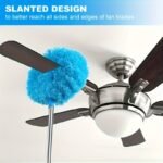 Blue 4 Pack Telescopic Microfiber Duster with Extendable Stainless Steel Pole - Anti-Static Ceiling Fan Cleaning Tool for High Reach & Tight Gaps - Washable & Compact Design (33cm - 80cm) - Image 2