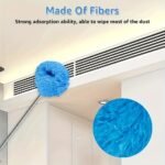 Blue 4 Pack Telescopic Microfiber Duster with Extendable Stainless Steel Pole - Anti-Static Ceiling Fan Cleaning Tool for High Reach & Tight Gaps - Washable & Compact Design (33cm - 80cm) - Image 3