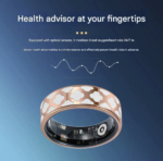 11# Striped Gold Smart Health Ring Tracker with Wireless Charging Case - Titanium Steel Fitness Wearable for Heart Rate, Sleep & Blood Oxygen Monitoring - Waterproof Wellness Device - Image 3