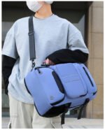 Large Capacity Convertible Travel Backpack - 16" Laptop Compartment, Shoe Pouch & USB Port(blue) - Image 3