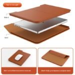 3-in-1 Detachable PU Leather Laptop Sleeve with Ergonomic Stand & Mouse Pad(brown  13/14 inch) - Image 5