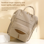 Multifunctional Diaper Bag Backpack(Pink) - Large Capacity & Organized Storage for Baby Essentials - Image 2