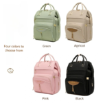 Multifunctional Diaper Bag Backpack(Pink) - Large Capacity & Organized Storage for Baby Essentials - Image 3
