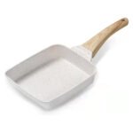 White Rectangular Non-Stick Frying Pan 19Ã—14Ã—4cm - Open, Induction & Gas Compatible - Image 3