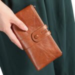 Blue Premium Leather Long Wallet Clutch Organizer 19x10x3cm - 15 Card Slots - Image 2