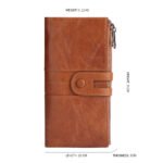 Blue Premium Leather Long Wallet Clutch Organizer 19x10x3cm - 15 Card Slots - Image 4