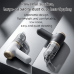 White Portable 2-in-1 Cordless Vacuum Duster Kit with 2 Attachments - Image 2