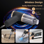 White Portable 2-in-1 Cordless Vacuum Duster Kit with 2 Attachments - Image 3