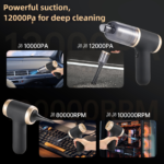 White Portable 2-in-1 Cordless Vacuum Duster Kit with 2 Attachments - Image 4