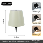 Cream-Coffee Cordless Tri-Color Wine Bottle LED Lamp
