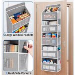 5-Tier Black Over The Door Organizer - Heavy-Duty Hanging Storage (15.7in x 5.5in) with Anti-Tilt Design for Nursery, Pantry & Dorm - Image 3