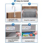 5-Tier Black Over The Door Organizer - Heavy-Duty Hanging Storage (15.7in x 5.5in) with Anti-Tilt Design for Nursery, Pantry & Dorm - Image 4