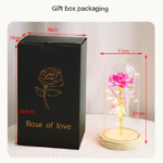 Proposal Couple Figurine Colorful Rose LED Light â€“ Anniversary Flower Gift in Glass Dome for Her, Mom, or Girlfriend - Image 2