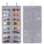 16 Slot Grey Felt Hanging Sunglass Organizer(40 * 80 CM) â€“ Foldable Wall Mount Eyewear Storage Rack