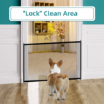 2-Pack Extra Wide Black No-Drill Pet Safety Barrier(180x72cm) With Hooks  - Portable Mesh Dog Gate for Doorways, Stairs and Hallways,  Easy Installation and Wall-Friendly - Image 3