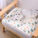 2-Pack Green Dinosaur Pet Summer Cooling Latex Pad (XL Size: 70*50cm) - Breathable Ice Silk & Latex-Filled Dog Bed Cat Sleeping Mat with Non-Slip Base - Image 5