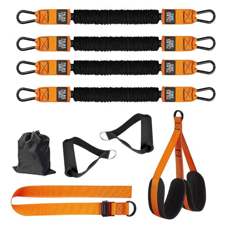 V888-ELOSUNG39405-202510291346-00 Orange (300lb)Heavy Duty Pull-Up Assist Strap System With Foam Handles - Adjustable Resistance Trainer for Pull-Ups and Home Gym Workouts - Image 1