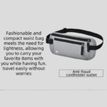 Blue RFID Blocking Slim Anti-Theft Fanny Pack for Outdoor Travel - Hidden Money Belt for Passport, Documents & Cash - Image 6
