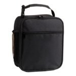 Black Portable Insulated Lunch Bag - Oxford Cloth Handheld Meal Prep Tote, Large-Capacity Square Upright Design for School Office
