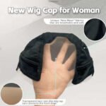 2-Pack Black U-Part Covered-Ear Wig Cap with 4x5 Inch Double Velvet Lace - Comfort & Stability, for Wig Making and Secure Wear - Image 3