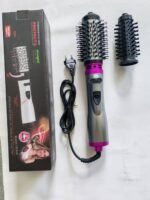 2-in-1 Grey-Purple Automatic Rotating Hot Air Styler(38/50mm Curling Barrel) - Multifunctional Hair Dryer Brush, Straightener & Curler with 3 Heat Settings and 360° Bi-directional Rotation