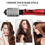 2-in-1 Grey Automatic Rotating Hot Air Styler(38/50mm Curling Barrel) - Multifunctional Hair Dryer Brush, Straightener & Curler with 3 Heat Settings and 360° Bi-directional Rotation - Image 2