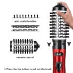 2-in-1 Grey Automatic Rotating Hot Air Styler(38/50mm Curling Barrel) - Multifunctional Hair Dryer Brush, Straightener & Curler with 3 Heat Settings and 360° Bi-directional Rotation - Image 5