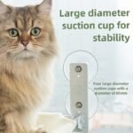 Foldable Window Grey Breathable Mesh Cat Perch(52 x 30 cm) - Cat Hammock with 85mm Strong Dual Suction Cups for Indoor Cats - Image 3