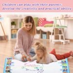 80x60CM Christmas Style Magic Water Doodle Mat Toy | Reusable Aqua Painting Set with 9 Accessories, Mess-Free Water Painting Learning Blanket - Image 3