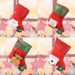 E4-3 Winter Bear Sequin Christmas Stocking(25x19CM) - Glitter Hanging Gift Bag for Tree Decor - Image 2