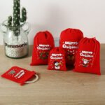 2-Pack Luxury Red Velvet Christmas Candle Gift Bag(13x18CM) - Festive Drawstring Storage Bag for Candy, Gifts & Apple Packaging - Image 2