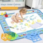 80x60CM World Map Theme Magic Water Doodle Mat - Educational Aqua Canvas, Deluxe 10-Piece Set - Image 2