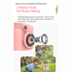 Pink ABS-681 Portable Kids Mini Digital Polaroid with 32GB Card, 3 Rolls Printing Paper & 6 Color Pens - Instant Print Thermal Photo Printer for DIY Fun - Image 4