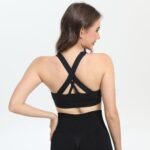 2-Pack Black High-Support Shockproof Sports Bra(S Size) - Women's Backless Yoga Running Vest with Naked-Feel Comfort (Padded & Wire-Free) - Image 2