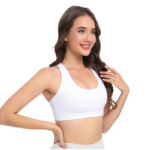 2-Pack White High-Support Shockproof Sports Bra(XXL Size) - Women's Backless Yoga Running Vest with Naked-Feel Comfort (Padded & Wire-Free)