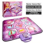 Purple Wireless Kids Electronic Princess Dance Mat & Music Playmat(90x90CM) - 7 Modes Foot Game Pad Toy with Digital Score Display