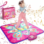 Purple Wireless Kids Electronic Princess Dance Mat & Music Playmat(90x90CM) - 7 Modes Foot Game Pad Toy with Digital Score Display - Image 2