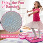 Purple Wireless Kids Electronic Princess Dance Mat & Music Playmat(90x90CM) - 7 Modes Foot Game Pad Toy with Digital Score Display - Image 4