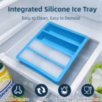 2-Packs Pink Flexible 4-Grid Silicone Long Ice Cube Tray with Lid - Easy Release Reusable Mold for Narrow Bottles & Cocktails - Image 2