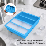 2-Packs Pink Flexible 4-Grid Silicone Long Ice Cube Tray with Lid - Easy Release Reusable Mold for Narrow Bottles & Cocktails - Image 3