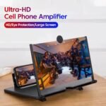 Black 20-Inch Ultra-Clear Portable Retractable HD Mobile Phone Screen Magnifier - Eye Protection Fresnel Lens Projector, with Built-in Phone Holder & Adjustable Base - Image 2