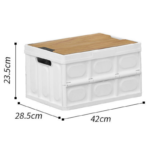 Black Collapsible Medium Standard Storage Box with Wooden Table Top(42x28x23CM) - Car Trunk Organiser for Australian Camping & Home Use - Image 7
