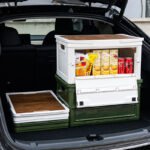 Green Collapsible Medium Side-Open Handle Storage Box with Wooden Table Top(42x28x23CM) - Car Trunk Organiser for Australian Camping & Home Use - Image 5