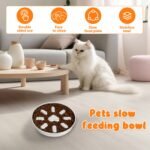 2-Pack Reversible Heavy-Duty 304 Stainless Steel Slow Feeder Bowl(23x23x3.5CM) - Anti-Slip/Tip Pet Dish for Dogs & Cats to Prevent Bloating and Choking - Image 2