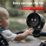 Pink Portable Stroller Fan with LED Display - Bladeless Safety Clip-On Fan for Baby & Desk (4000mAh, 360 degree Rotation) - Image 4