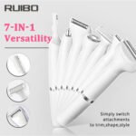 Black 7-in-1 Multifunctional Electric Shaver for Women - USB Rechargeable Painless Hair Removal Epilator with Washable Heads for Face, Body & Eyebrows - Image 4