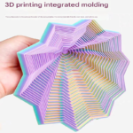 2-Pcs Laser Red Smart 3D Printed Fidget Toy - Hexagonal Illusion Folding Desk Toy for Stress Relief & Focus - Image 2