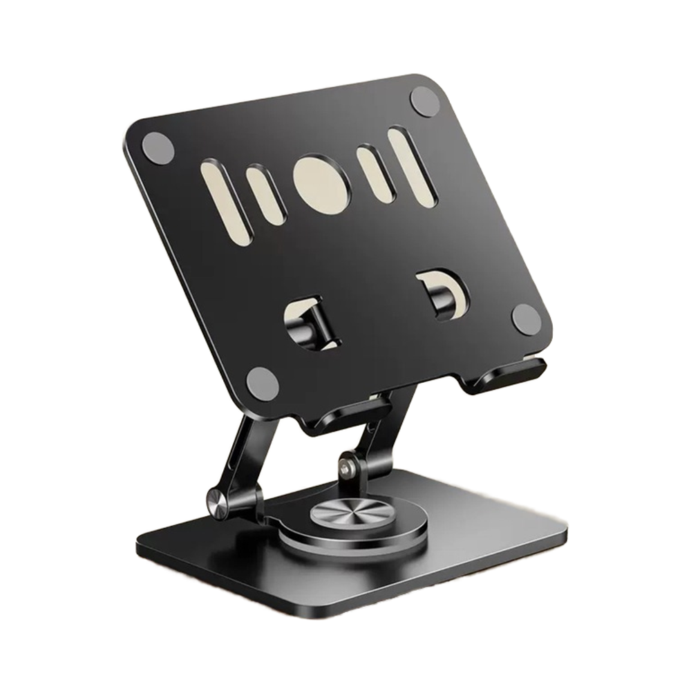 V888-ELOSUNG40157-202511101750-00 Black 360 degree Rotating Tablet & Phone Stand - Heavy-Duty Aluminum Adjustable Holder with Cooling for iPad, iPhone, and More - Image 1