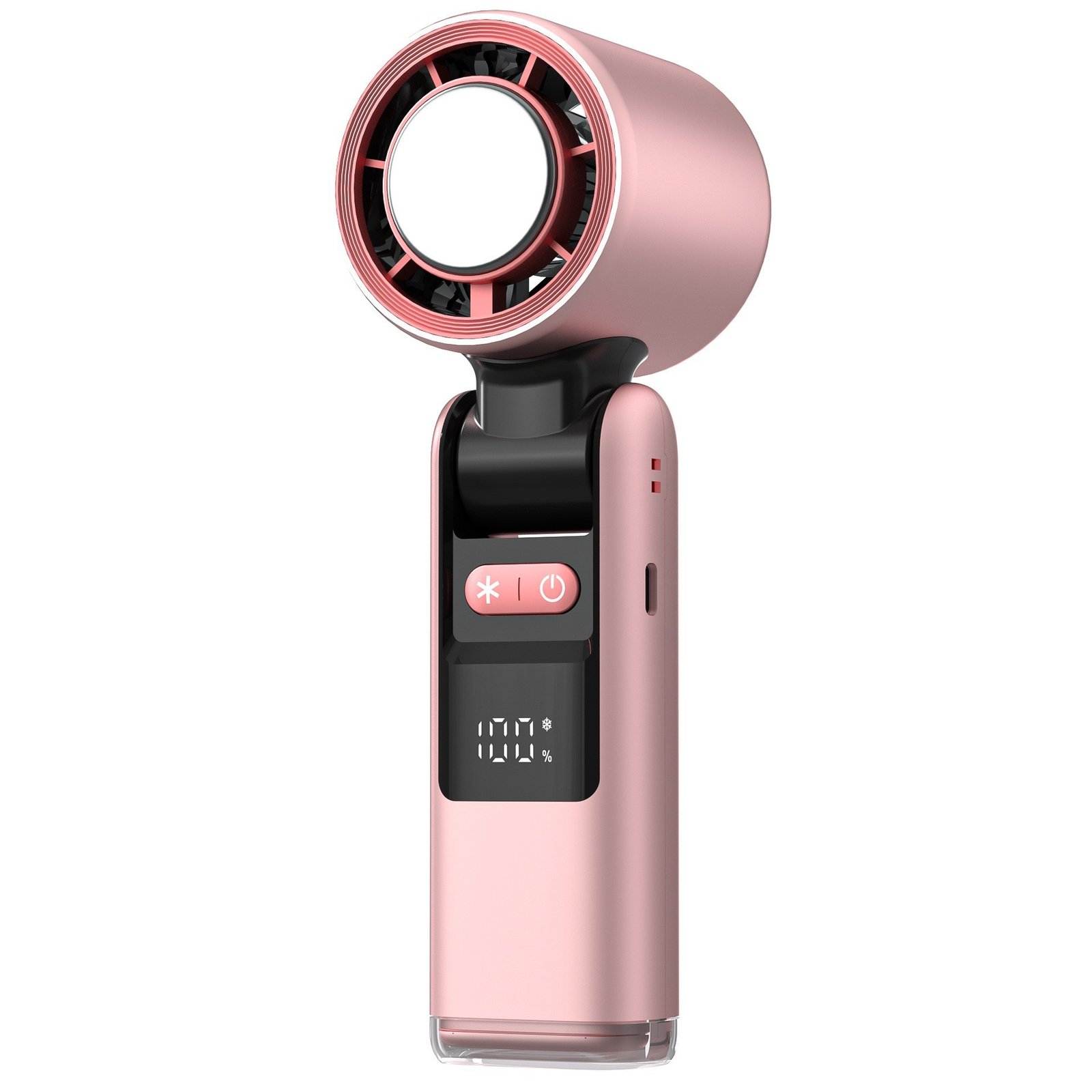 V888-ELOSUNG40202-202511121136-00 Pink New 100-Speed Portable Handheld Fan - Rechargeable Folding Turbo Mini USB Fan with Superconducting Cooling - Image 1